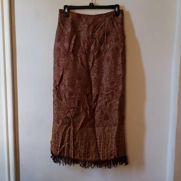dress barn maxi skirts White Mark Women's Pleated Tiered Maxi Skirt, Champagne, Large